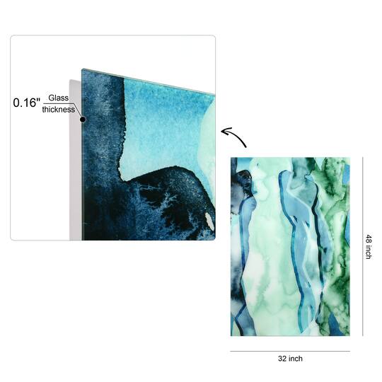 Empire Art Direct 48" x 32" Water Women I Frameless Free Floating Tempered Glass Wall Art